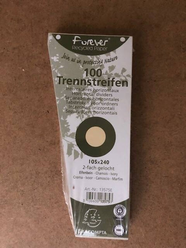 Exacompta scheidingsstroken trapezium 105 x240 ivoor