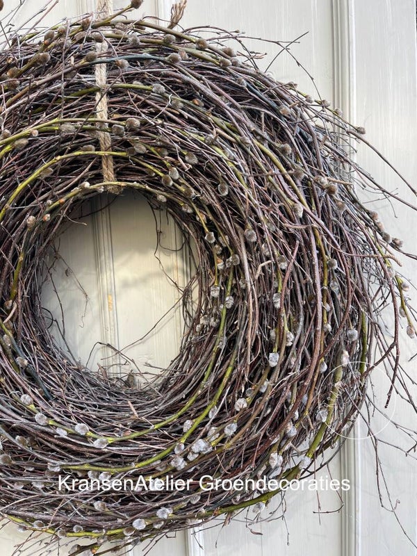 Krans 60cm Berk, Bruine katjes.