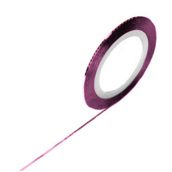 Decoratief lint 1mm - hologram roze
