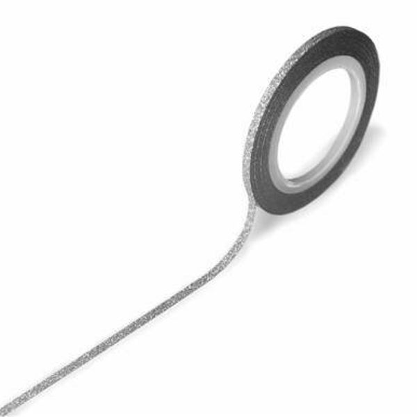 Decoratief lint 2mm - glitter zilver