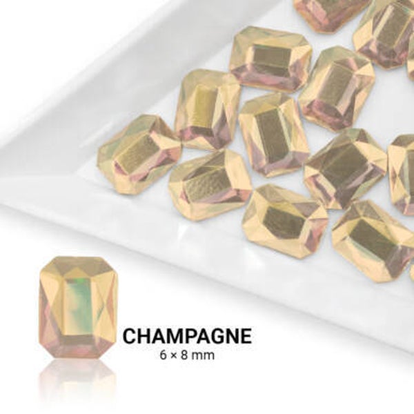 Rechthoekige vorm - 6x8mm - Champagne