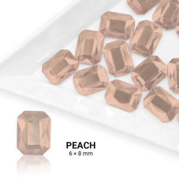 Rechthoekige vorm - 6x8mm - Perzik