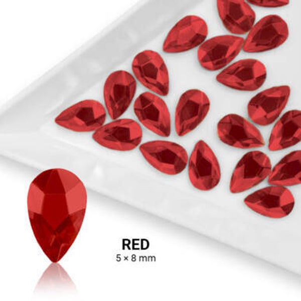 Druppel vorm - 5x8mm - Rood