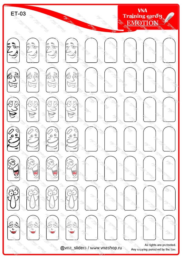 EMOTION -TRAINING CARDS NAIL ART