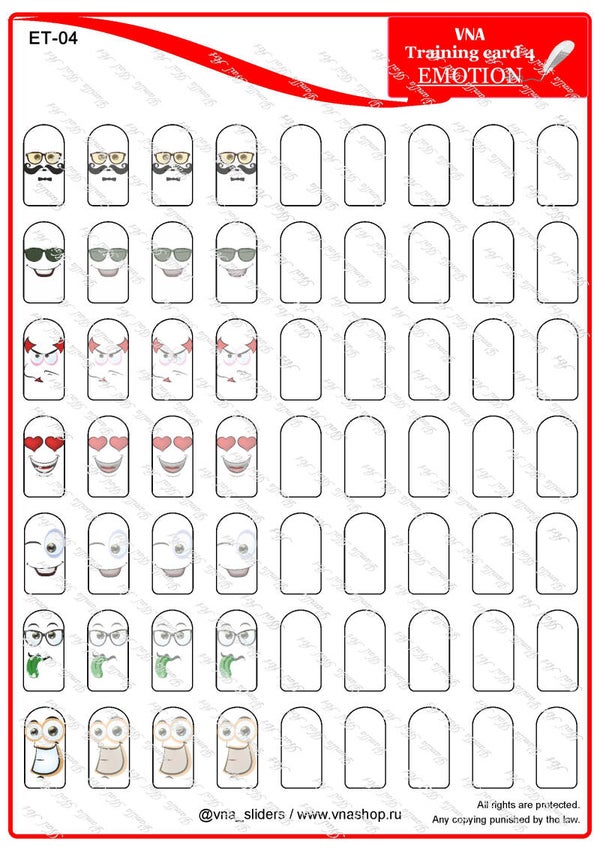 EMOTION -TRAINING CARDS NAIL ART