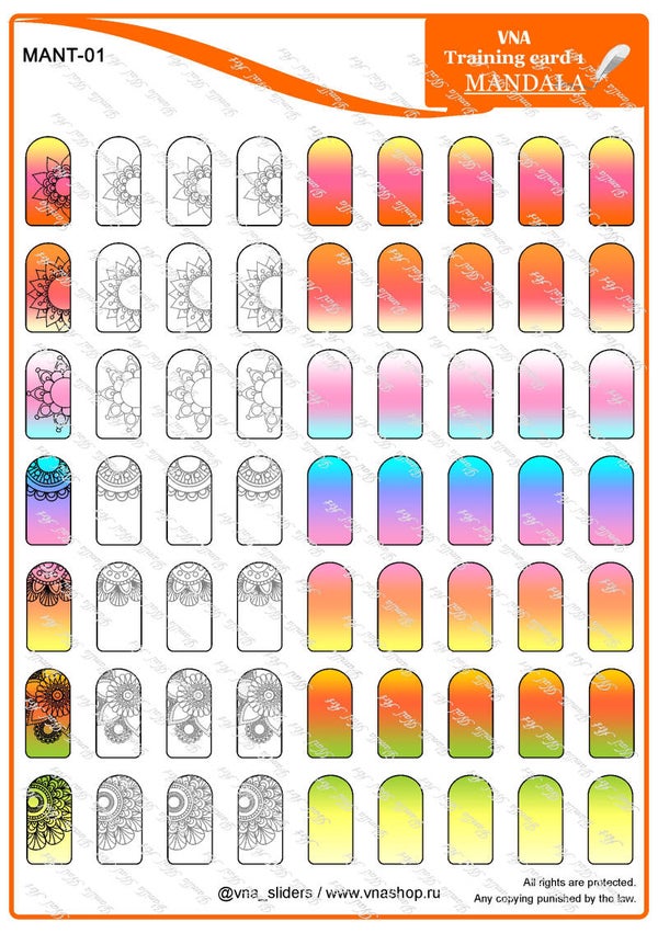 MANDALA -TRAINING CARDS NAIL ART