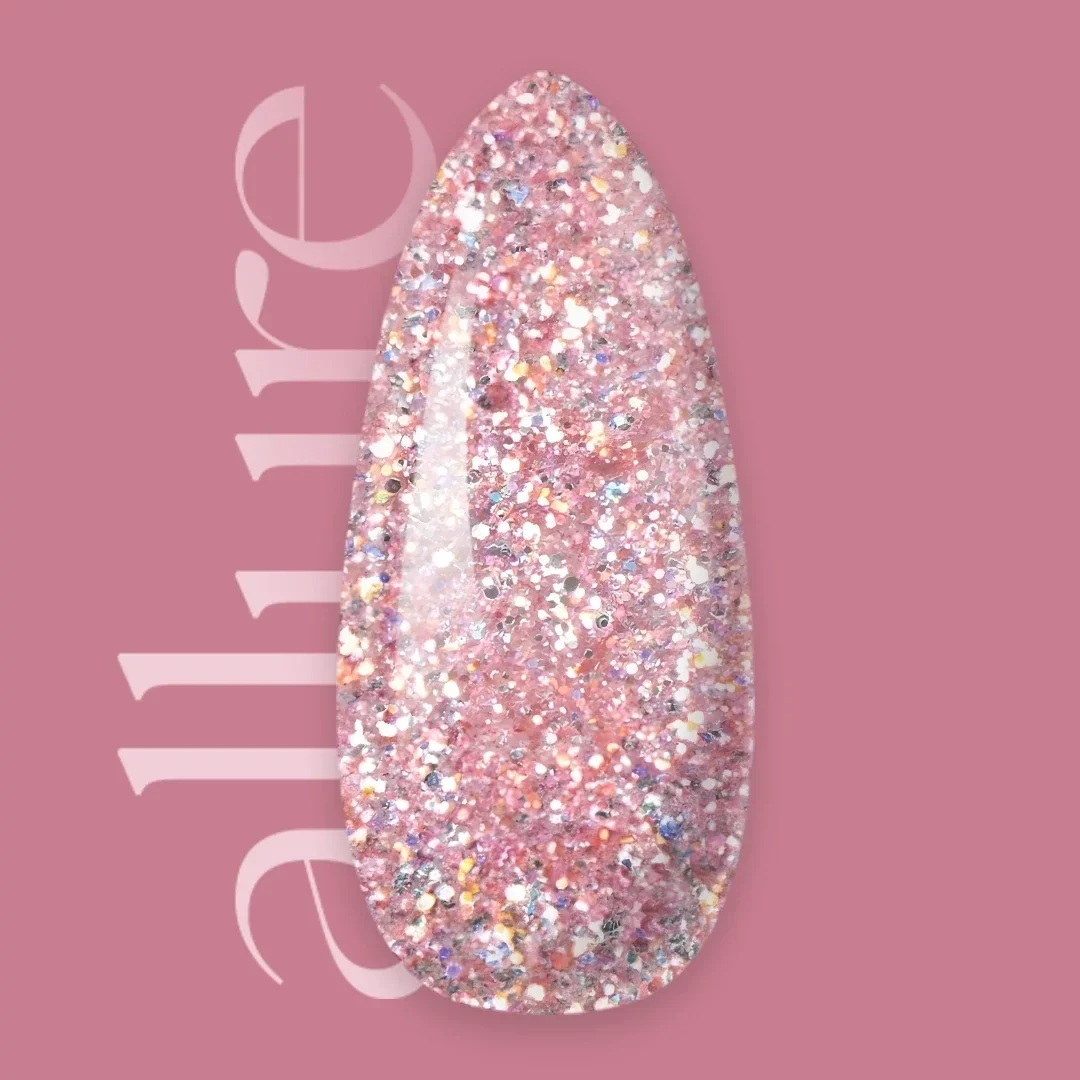 Allure Roze premium semi-permanente nagellak met glitter G003 - Floral