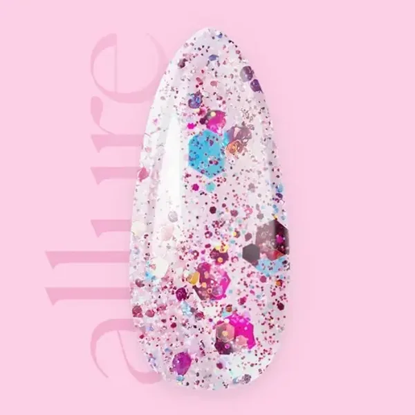 Allure G071 Premium Ruby-Pink-Gold Glitter Effect Gelnagellak