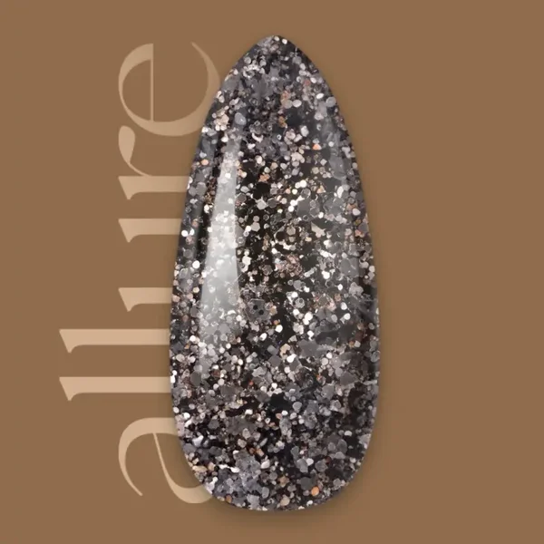 Allure zwart-gouden premium semi-permanente nagellak met glitter G120 - Whiskey Bonbon