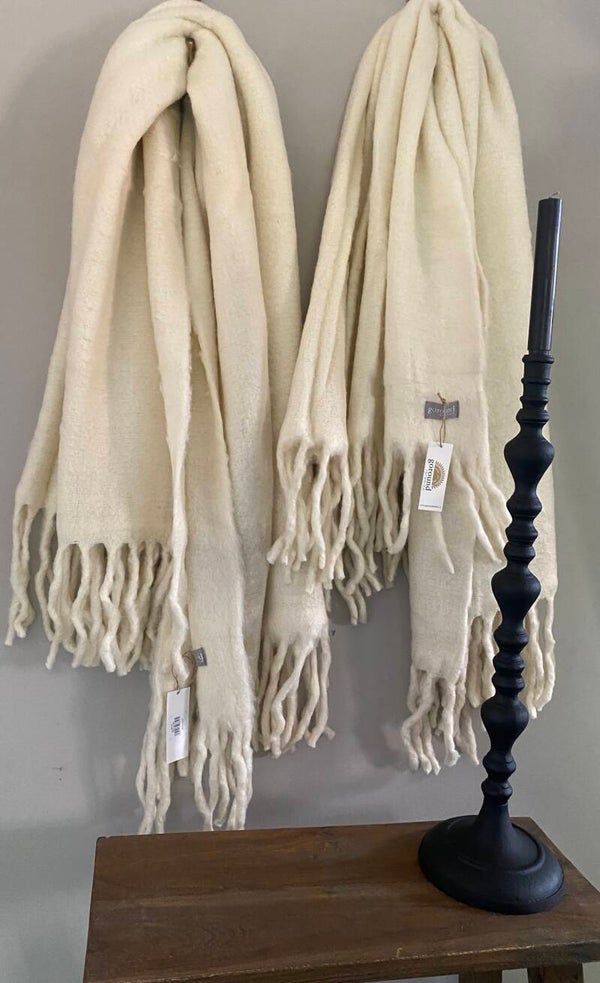 Wollen plaid GoRound Ecru (130*170)