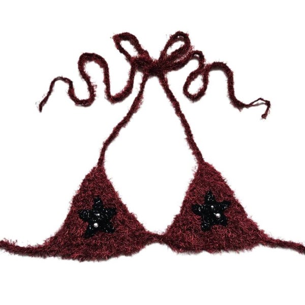 Fluffy bikini red stars