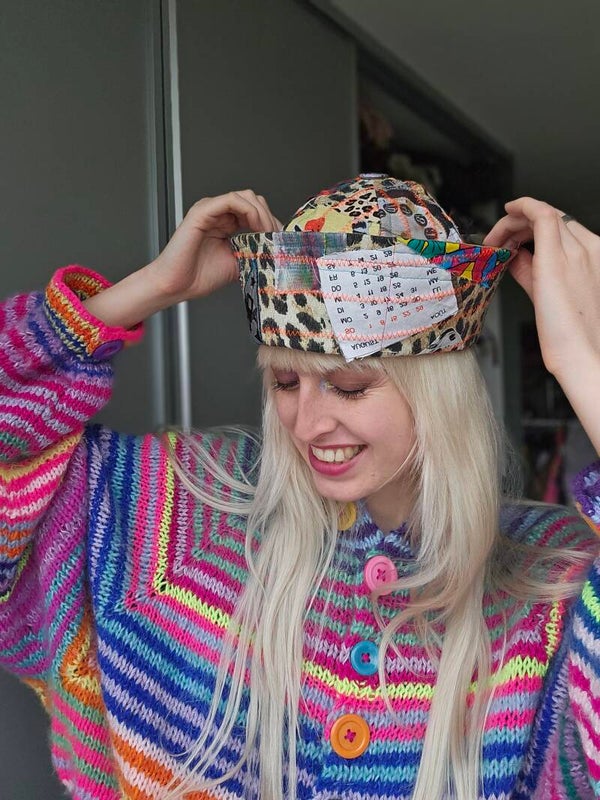 Patchwork Sailorhat 'Road Work Ahead'