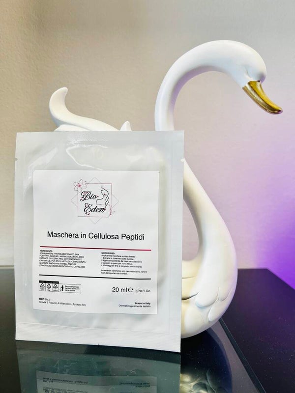 Maschera in Cellulosa con Peptidi 20 ml – Bio Eden | Trattamento Viso Rigenerante