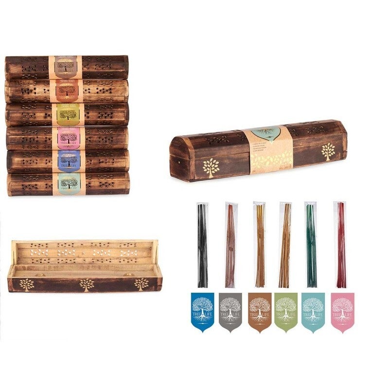 INCENSARIO HORIZONTAL ÁRBOL DE LA VIDA CON 10 VARILLAS INCIENSO