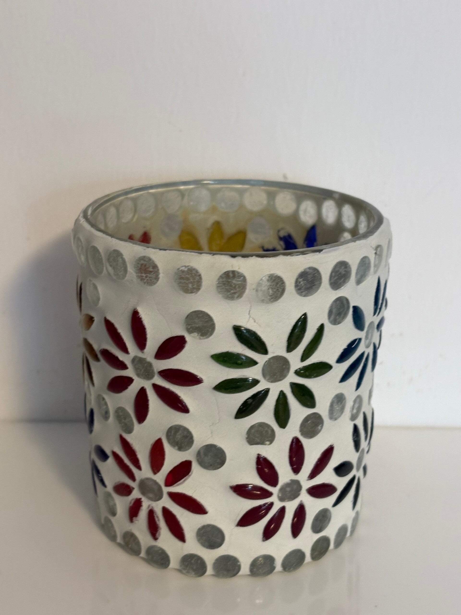 Portavelas flores de colores