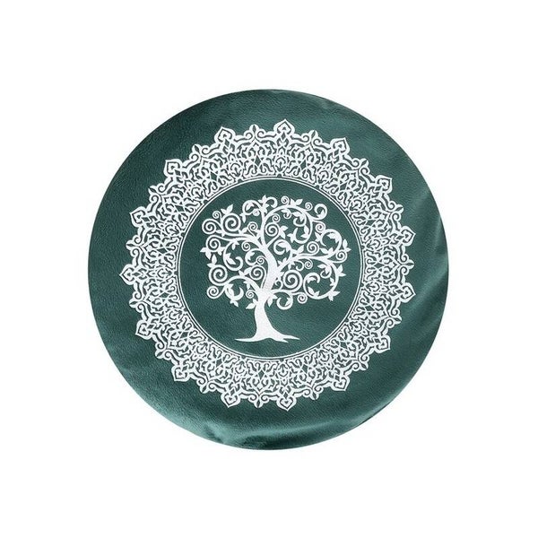 ZAFU VERDE CON MANDALA Y ÁRBOL DE LA VIDA 30CM X 18CM