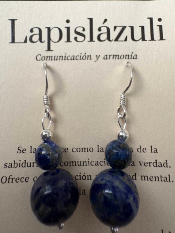 PENDIENTES DOS BOLAS LAPISLÁZULI