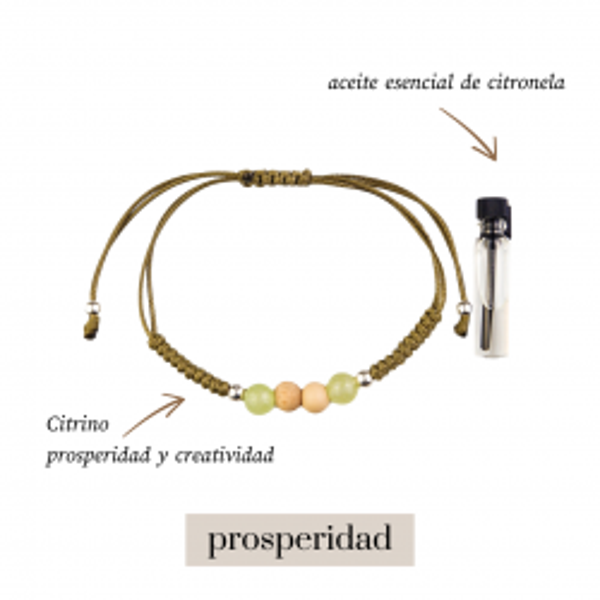 PULSERA DE PROSPERIDAD CON ACEITE ESENCIAL DE CITRONELA