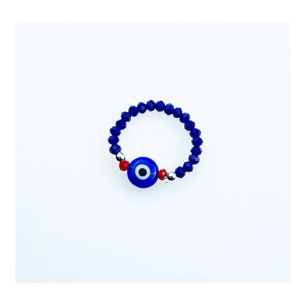 ANILLO OJO TURCO AZUL Y PLATA DE LEY 925