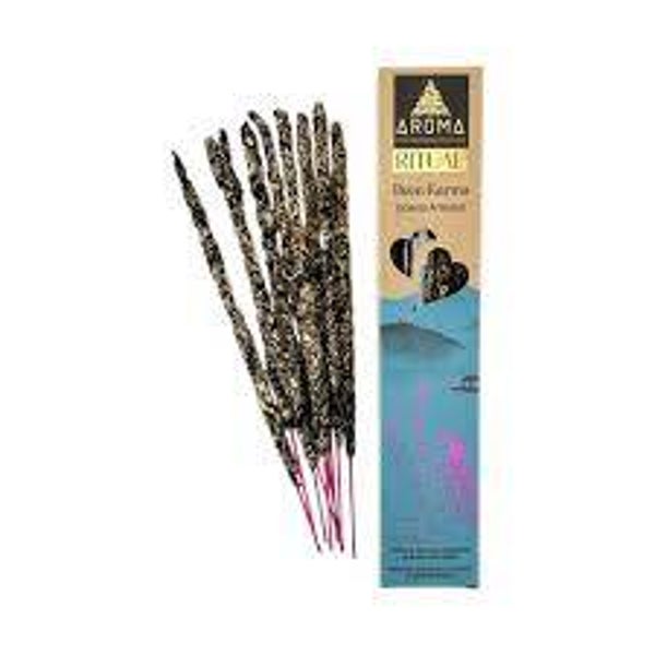 PAQUETES DE 20 GRAMOS DE VARILLAS INCIENSO RITUALES DE LA MARCA AROMA: BUEN KARMA
