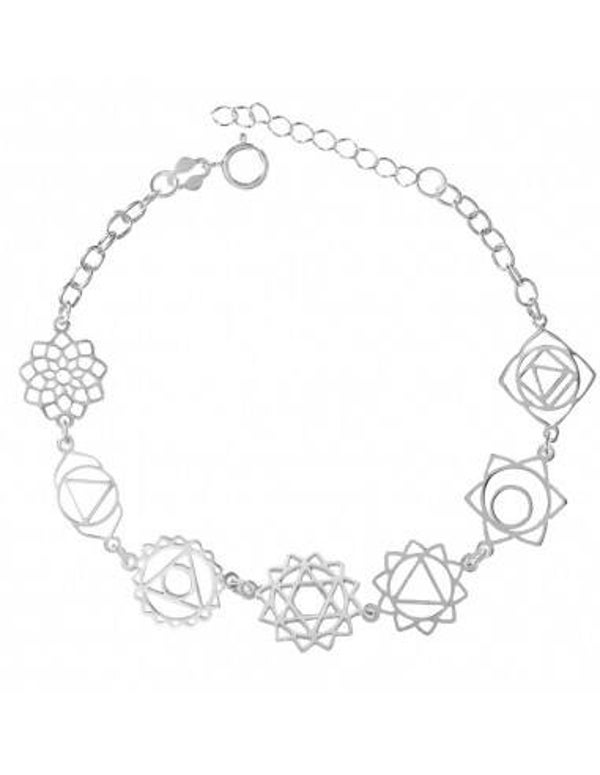 Pulsera 7 chakras Plata de Ley