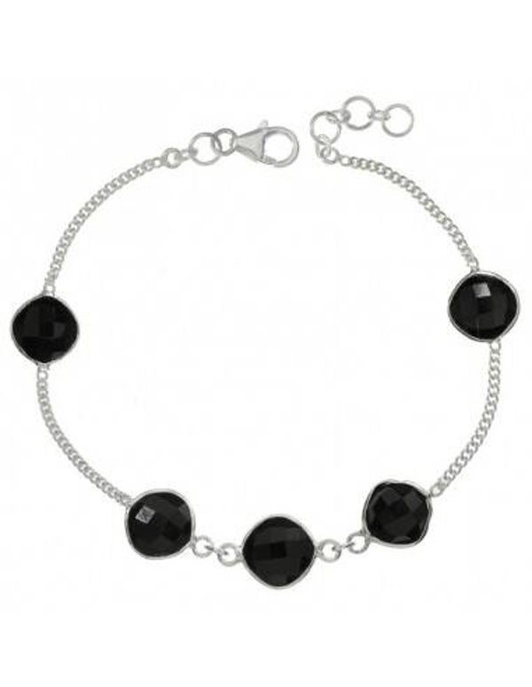 Pulsera rombos de piedra ónix facetadas