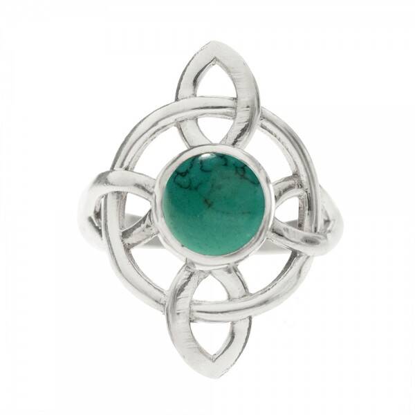 Anillo nudo de bruja con piedra