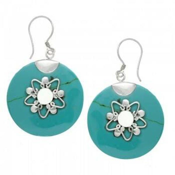 Pendientes turquesa reconstituida Plata de Ley 925