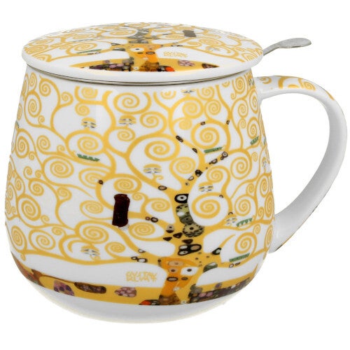 Taza tree ocre, porcelana 0,40 l. filtro y tapa