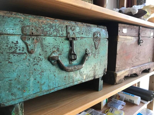 Houten schrijfdoos, India