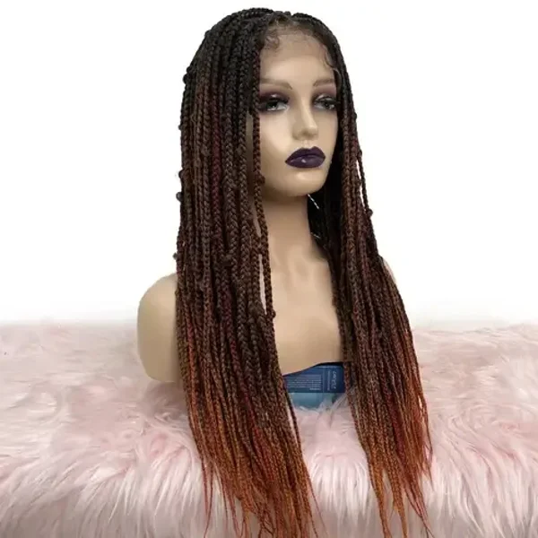 TP Hair Black and Orange Ombre Box Braids Wig