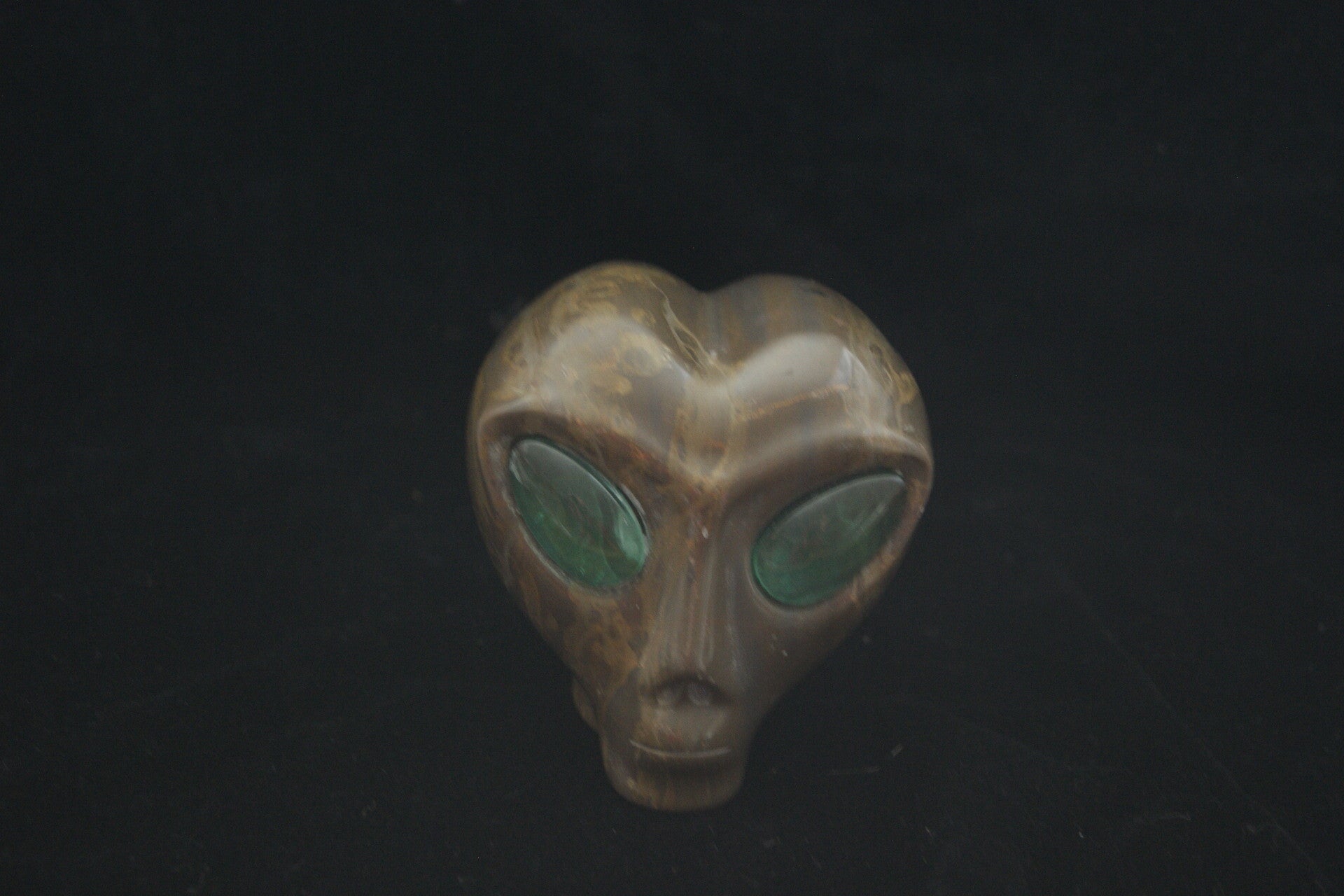 Groene Jaspis Alien schedel