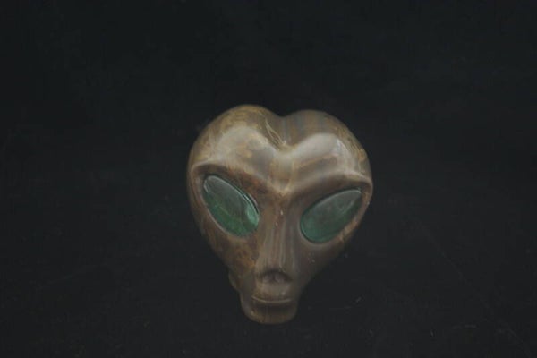 Groene Jaspis Alien schedel