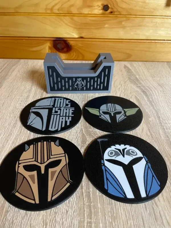 Set de Posavasos Grogu & Mandalorian (4 Piezas)