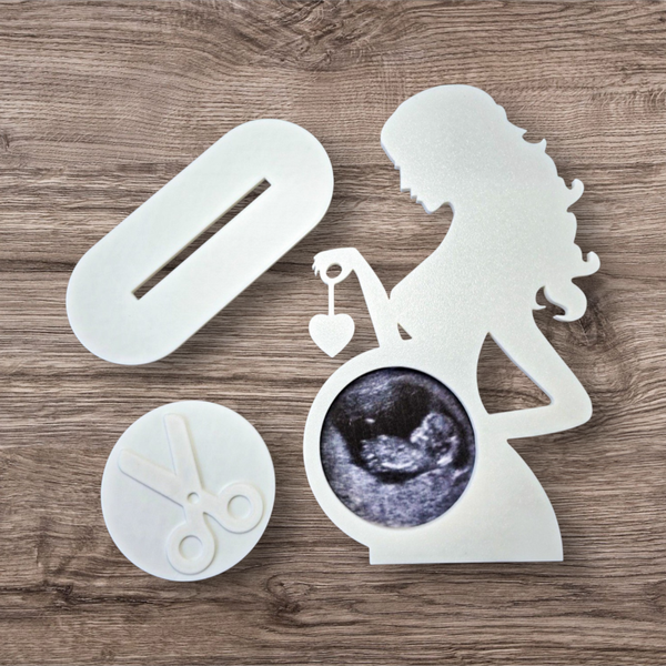 Figura decorativa de embarazo para ecografía | Recuerdo prenatal personalizado