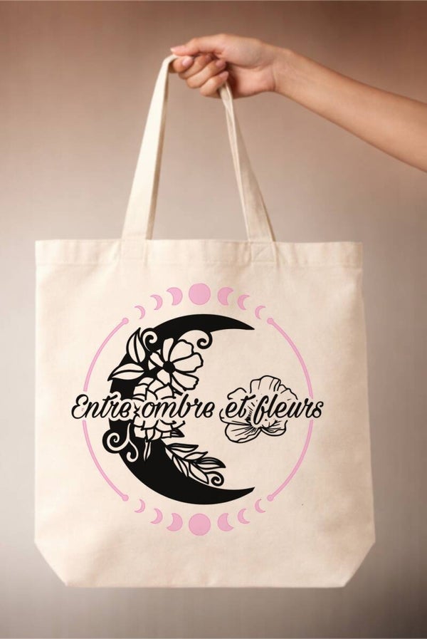 Tote bag fleur et ombre