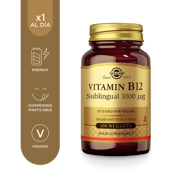SOLGAR Vitamina B12 1000µg 100 / 250 Comprimidos masticables