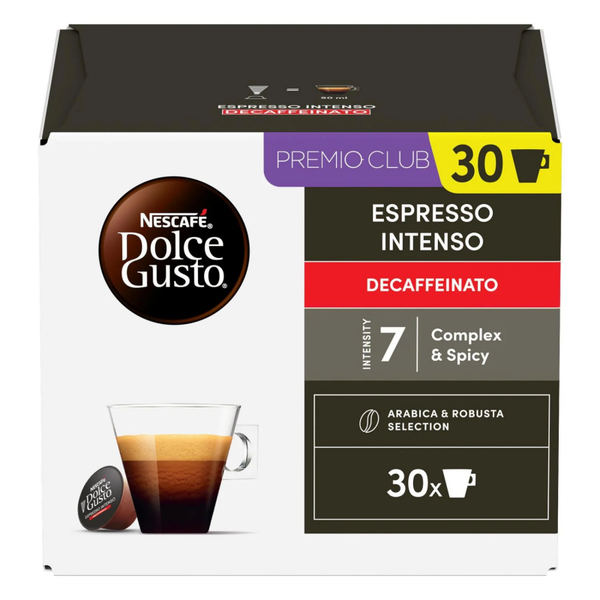 NESCAFÉ Dolce Gusto Espresso Intenso Descafeinado 30 Cápsulas,Intensidad 7