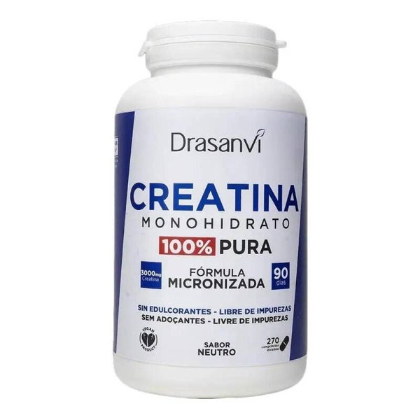 Creatina monohidrato 80 Mesh 90 Y 270 comprimidos Drasanvi