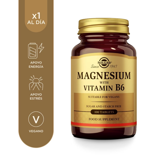 SOLGAR Magnesio con Vitamina B6 100 / 250 Comprimidos