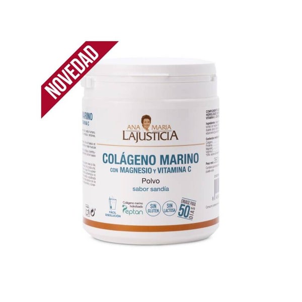 ANA MARIA LAJUSTICIA COLÁGENO MARINO CON MAGNESIO Y VITAMINA C Sabor sandía (350 gr) - Polvo