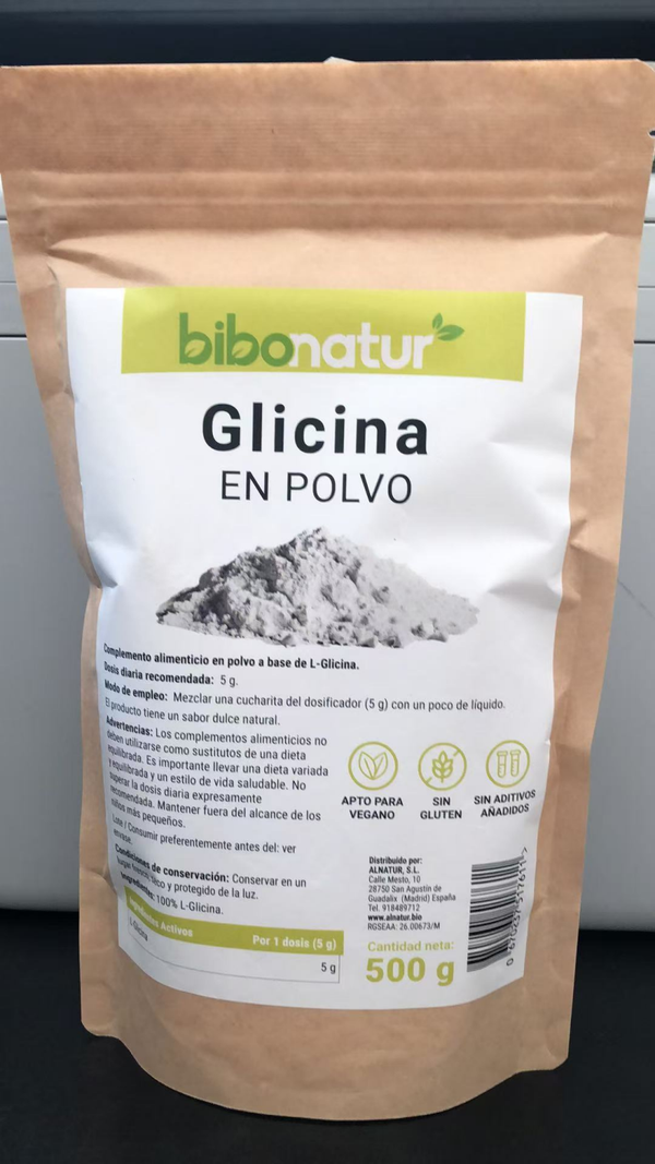 Glicina en polvo 500gr bibonatur.