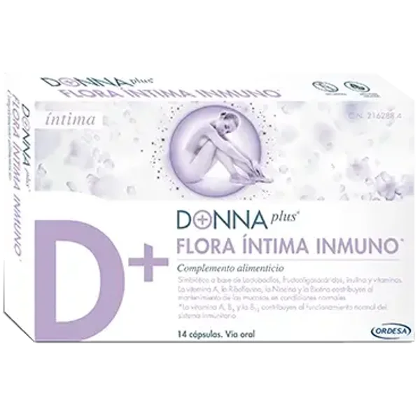 DONNAplus Flora íntima Inmuno 14 cápsulas vía oral de 450 mg.