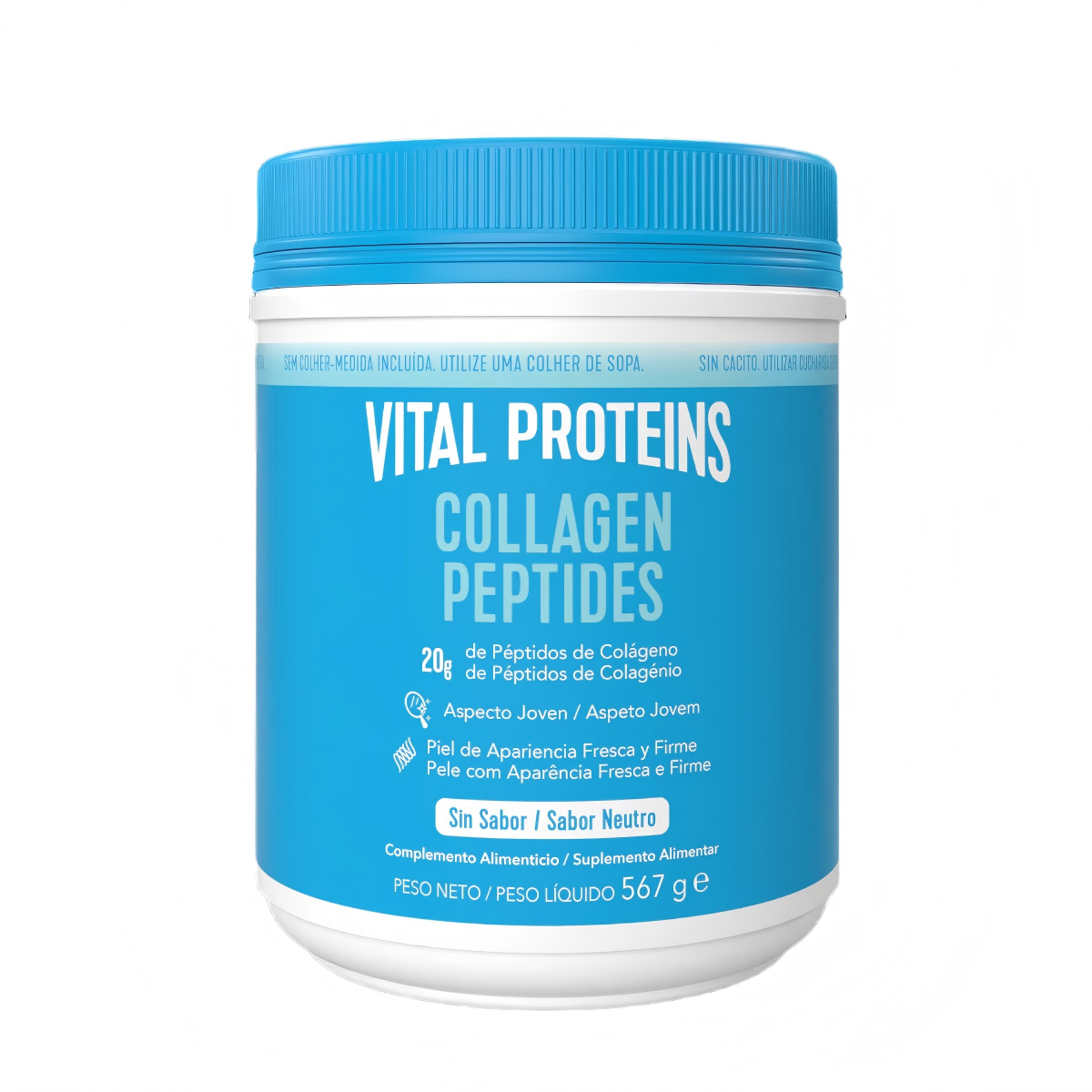 VITAL PROTEINS Péptidos de colágeno sin sabor - 567g,Los péptidos de colágeno de Vital Proteins provienen de fuentes naturales y sostenibles de la mejor calidad. Cada dosis te proporciona 20 gramos de péptidos de colágeno.