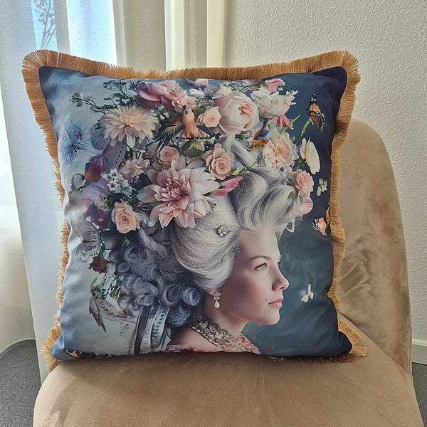 Handgemaakte sierkussenhoes Baroque Blossom