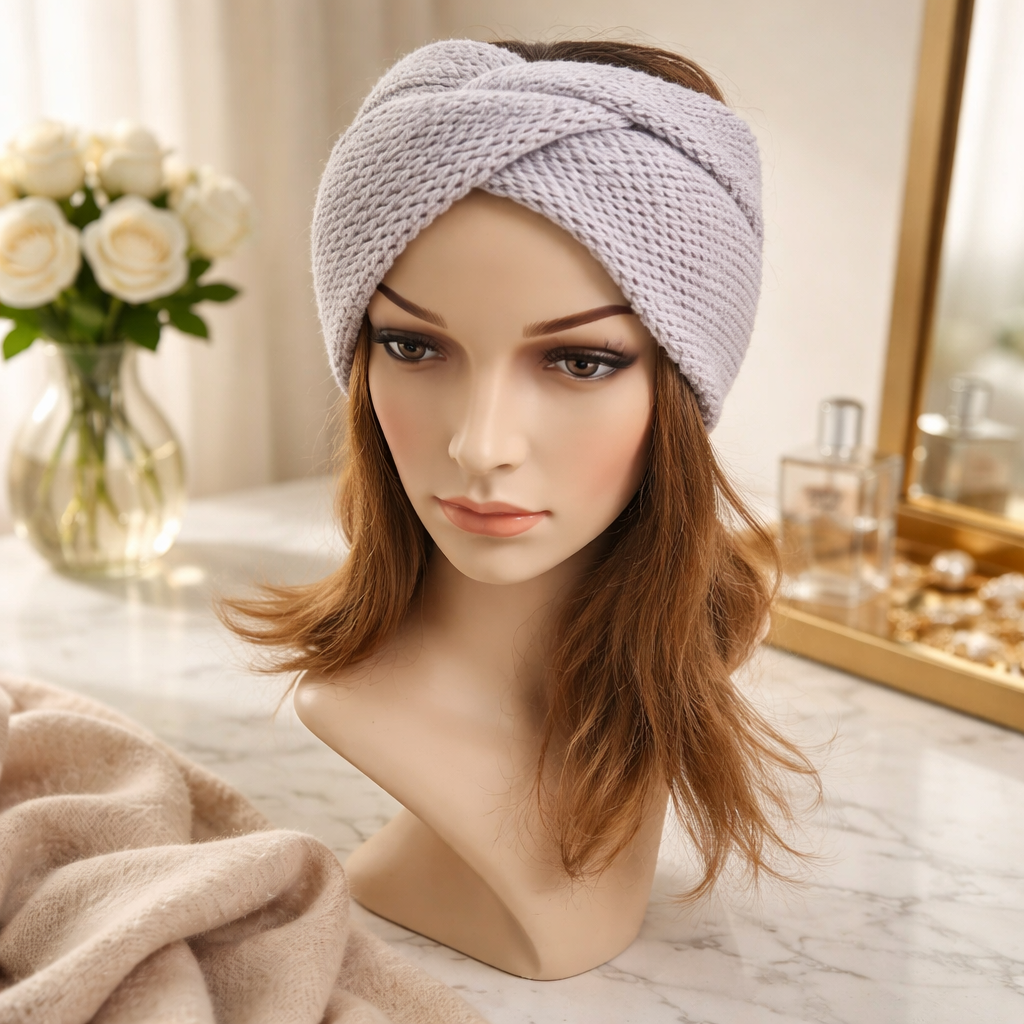 Light Grey – breites Stirnband oder Loop