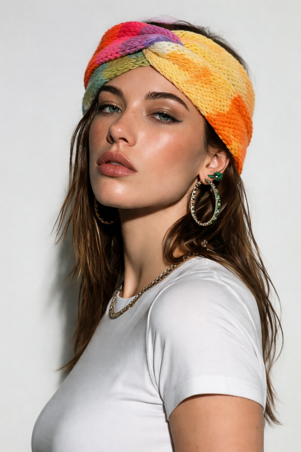 Stirnband „Frühlingszauber“ – Modern Gelb Rosa Grün | Kuschelig | Luminda Handmade