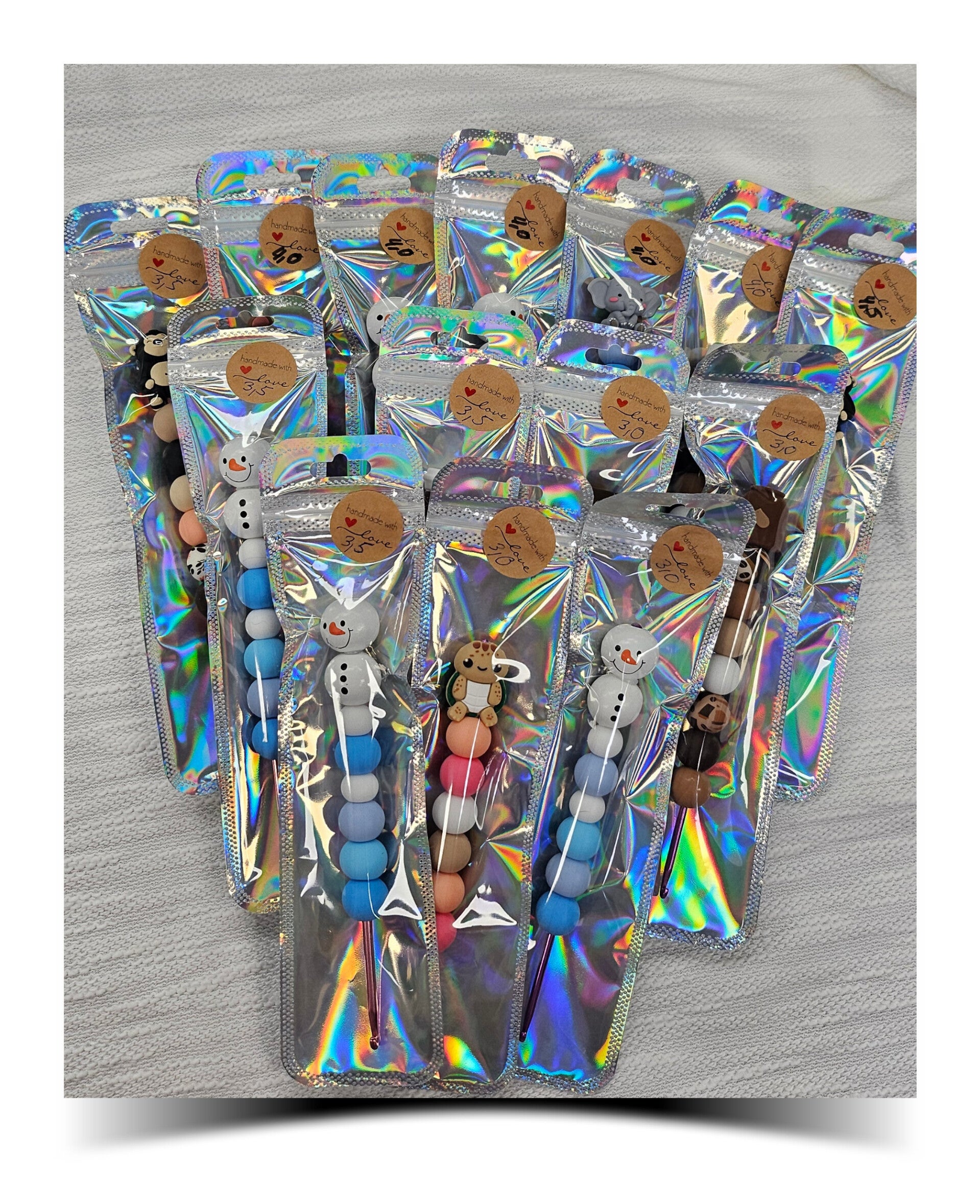 Häkelnadeln Äffchen Grössen Pink 4/5  Rosa 3/5