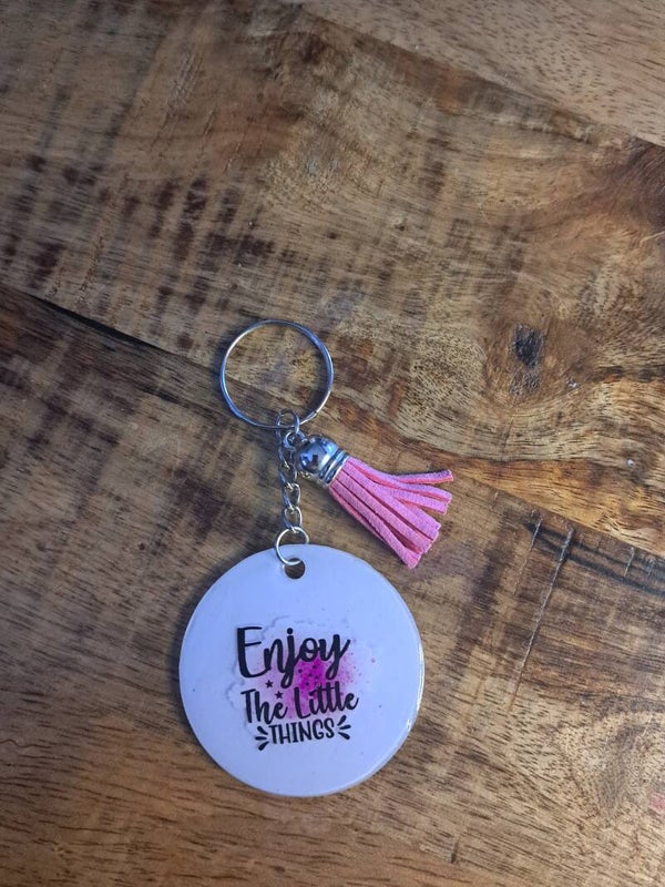 Sleutelhanger met positieve tekst