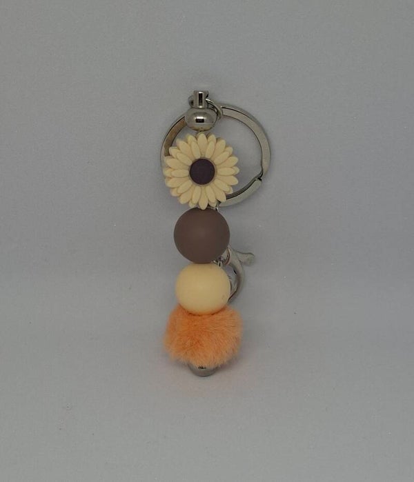 Sleutelhanger rvs met madelief